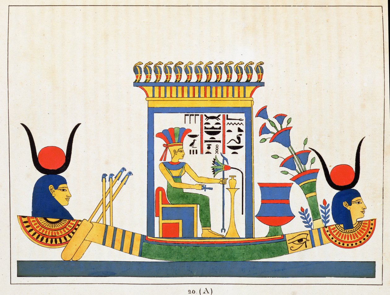 الإلهة أنوكيت ، رسم توضيحي من البانثيون المصري: مجموعة من الشخصيات الأسطورية من مصر القديمة بقلم جان فرانسوا شامبليون ، تم نشره عام 1986 بواسطة المدرسة الفرنسية