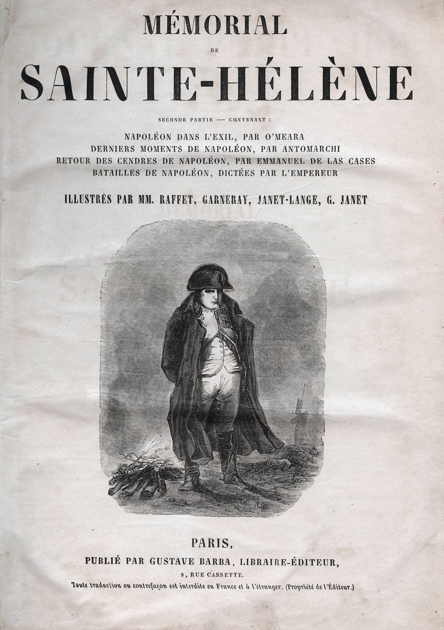 نصب تذكاري للقديسة هيلين من قبل الكونت إيمانويل دي لاس (1766-1842) (سانت هيلين) - نابليون أ سانت هيلين - طبعة عام 1860 بواسطة المدرسة الفرنسية