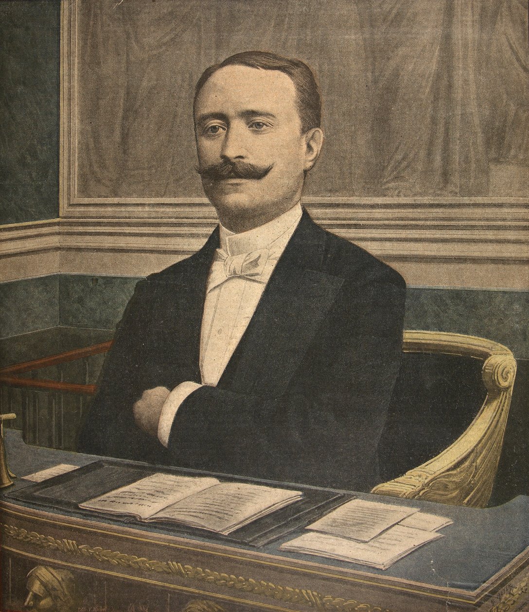 الرئيس الجديد لغرفة التمثيل: بول ديشانيل ، رسم توضيحي من Le Petit Journal: Supplement illustre ، 26 يونيو 1898 بواسطة المدرسة الفرنسية