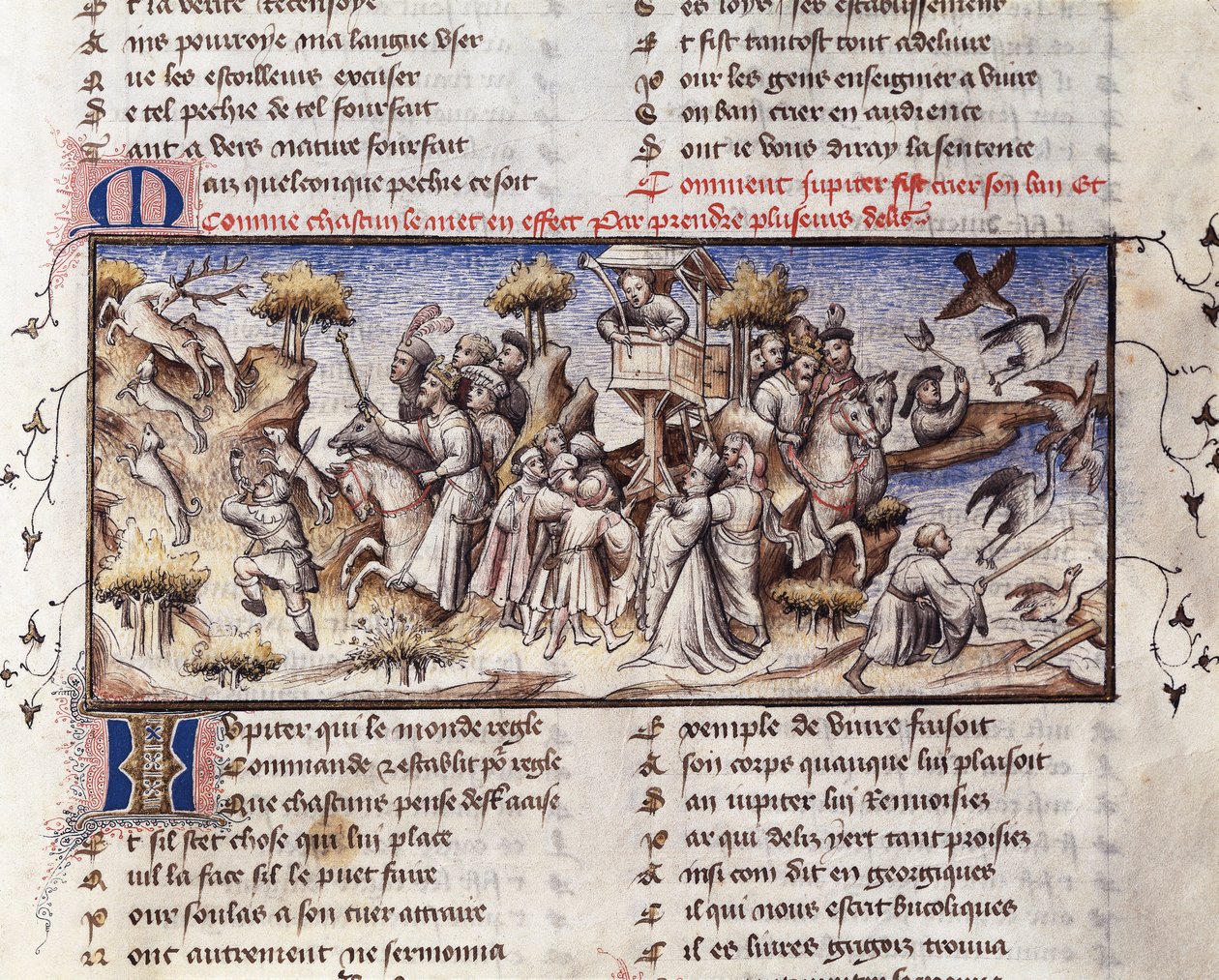 صيد النبلاء تحت تأثير المشتري من Le Roman de la Rose بواسطة المدرسة الفرنسية