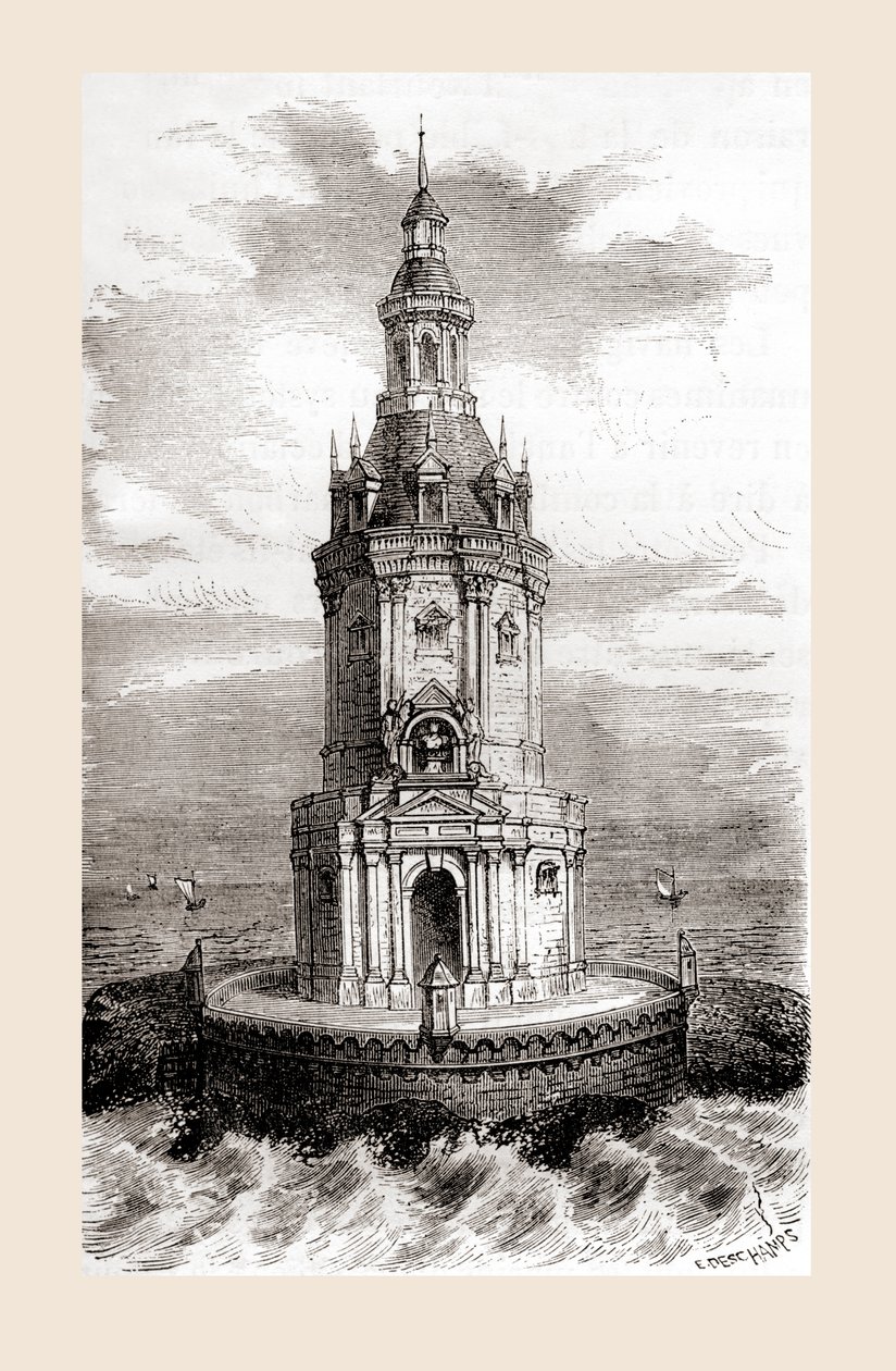 The original 17th century Cordouan lighthouse, near the mouth of the Gironde estuary in France, from 