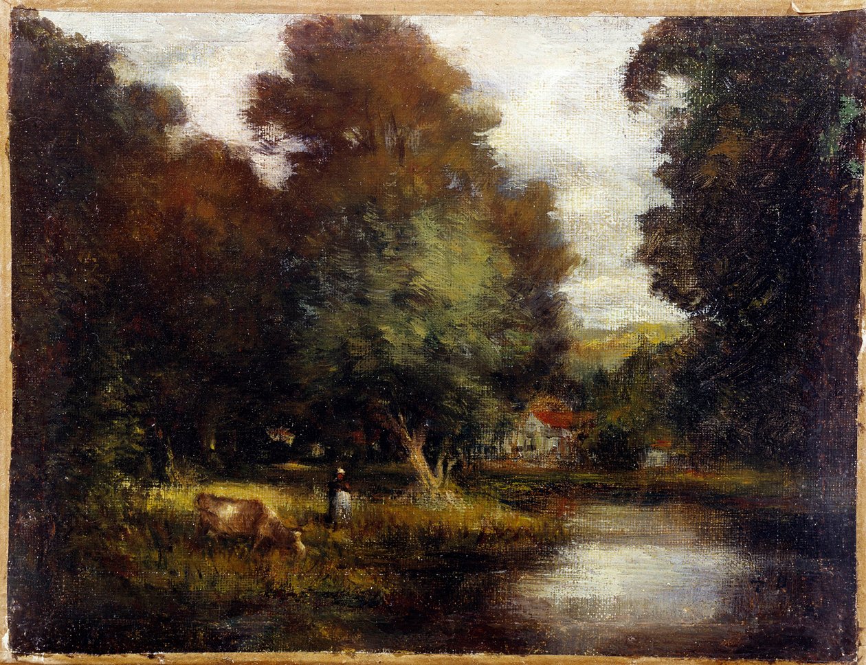 البركة. الرسم بواسطة ثابت ثابت (1807-1885). القرن ال 19. دواي ، متحف الشارتروز بواسطة المدرسة الفرنسية