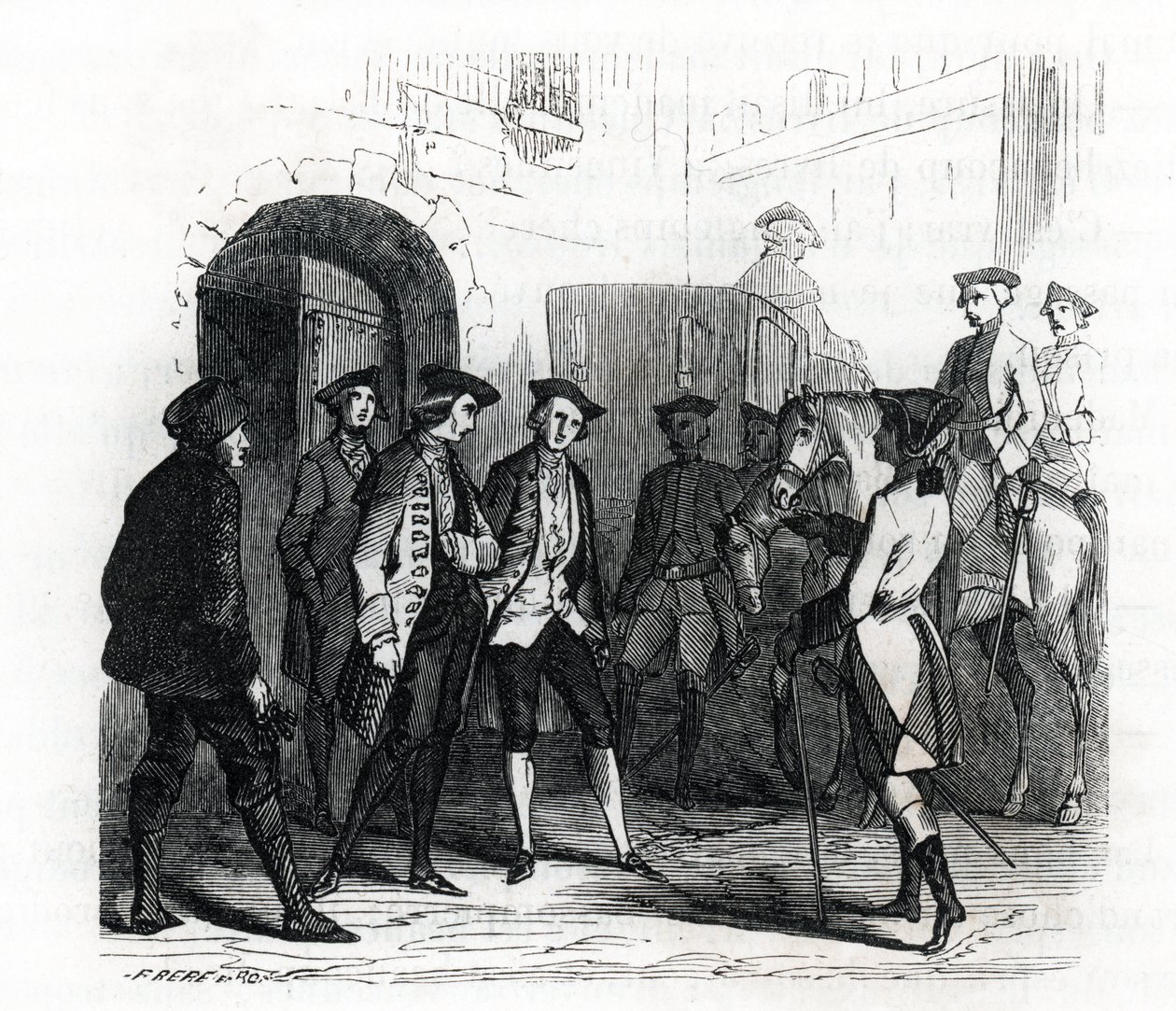 The prisoners of Vincennes were transferred to the prison of the Bastille in 1784 - (engraving) 1846 بواسطة المدرسة الفرنسية