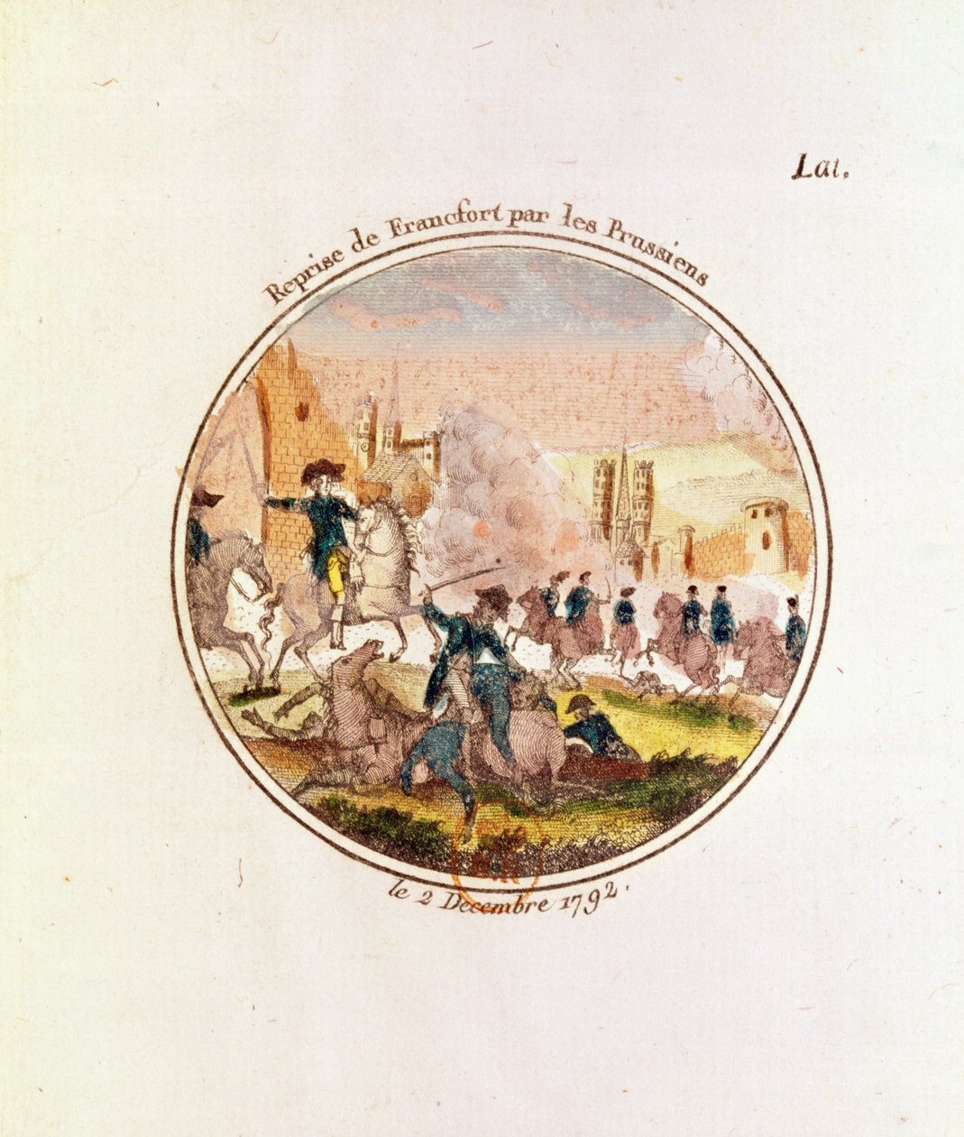 استعادة البروسيين لفرانكفورت ، 2 ديسمبر 1792 بواسطة المدرسة الفرنسية