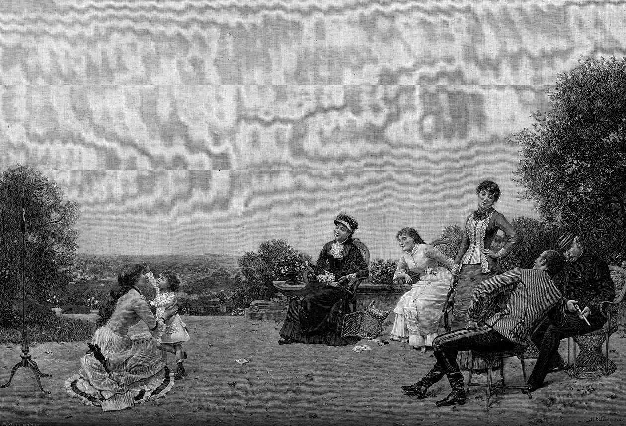الطلقة. نقش بعد اللوحة لجول فريدريك بالافوين (1844-أبريل 1914). نقش في "" Le Monde Illustré "" رقم 1194 بتاريخ 14 فبراير 1880. بواسطة المدرسة الفرنسية