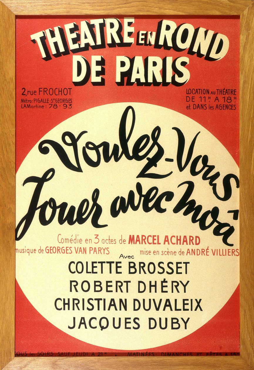 The theatre play “” Want to play with moâ? “” by Marcel Achard at the theatre in circles of Paris. بواسطة المدرسة الفرنسية
