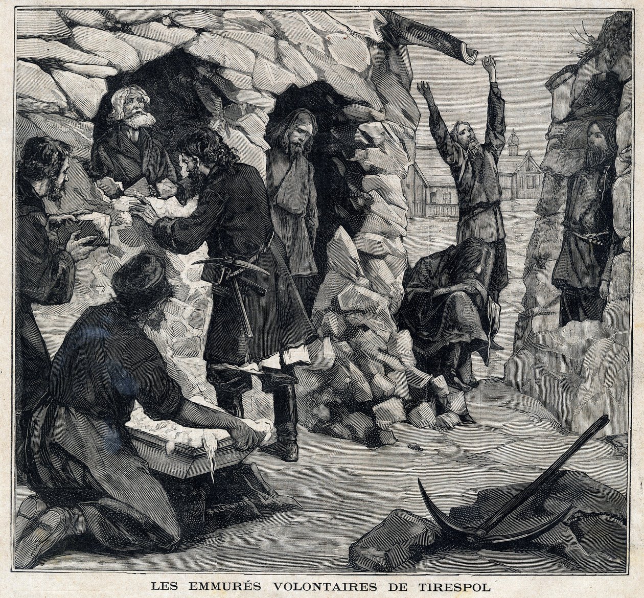 متطوعو تيراسبول في مولدوفا الراغبون في أن يصبحوا شهداء أحياء. في "" Le Peute Parisien "" في 23/05/1897. مجموعة خاصة بواسطة المدرسة الفرنسية