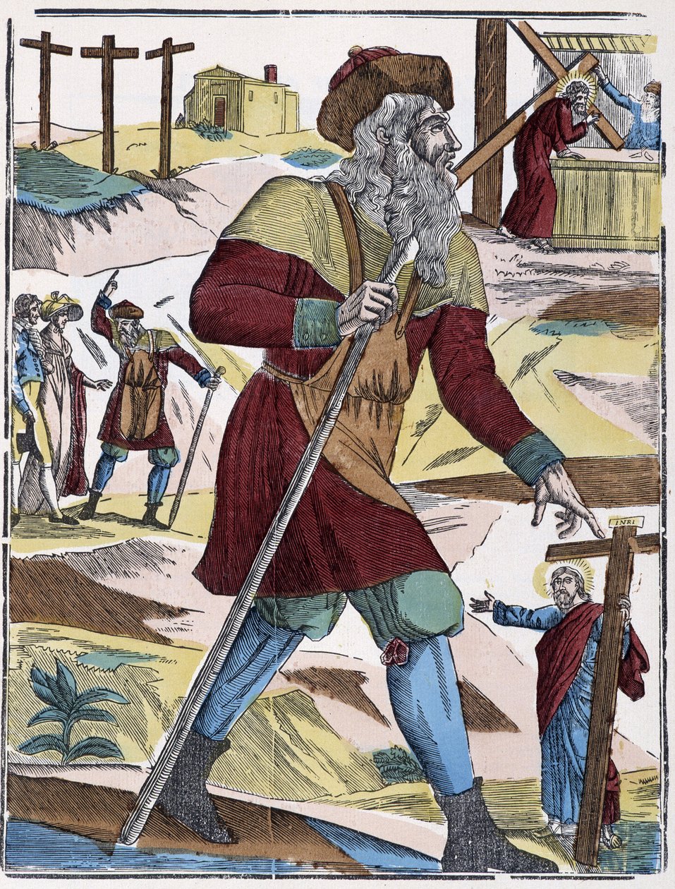 The wandering Jew - image of Epinal بواسطة المدرسة الفرنسية