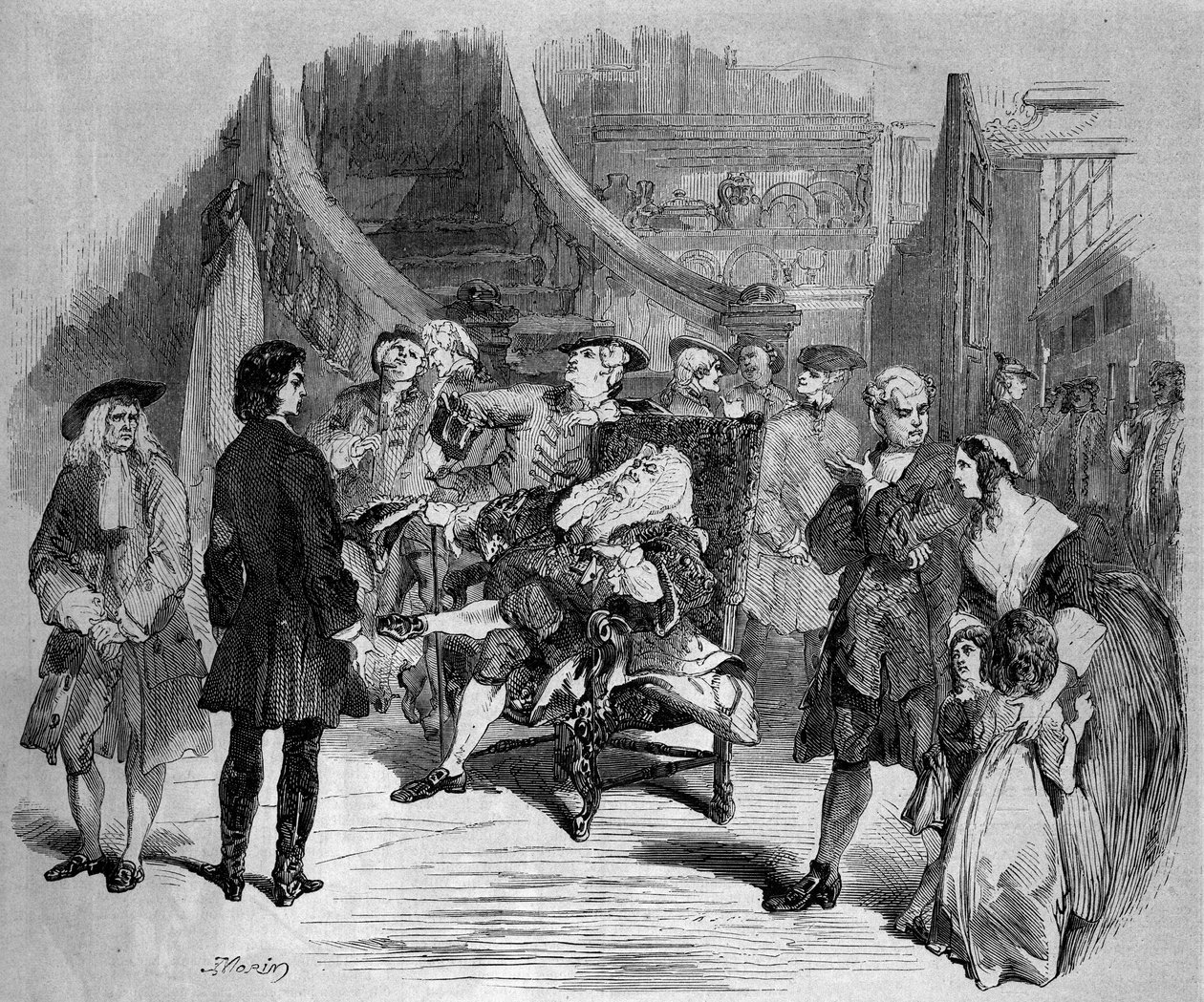 التمثيل المسرحي: "" Chatterton "(الفصل الثالث ، المشهد السادس) لألفريد دي فيني (1797-1863) قدم في الكوميديا الفرنسية في باريس بواسطة المدرسة الفرنسية