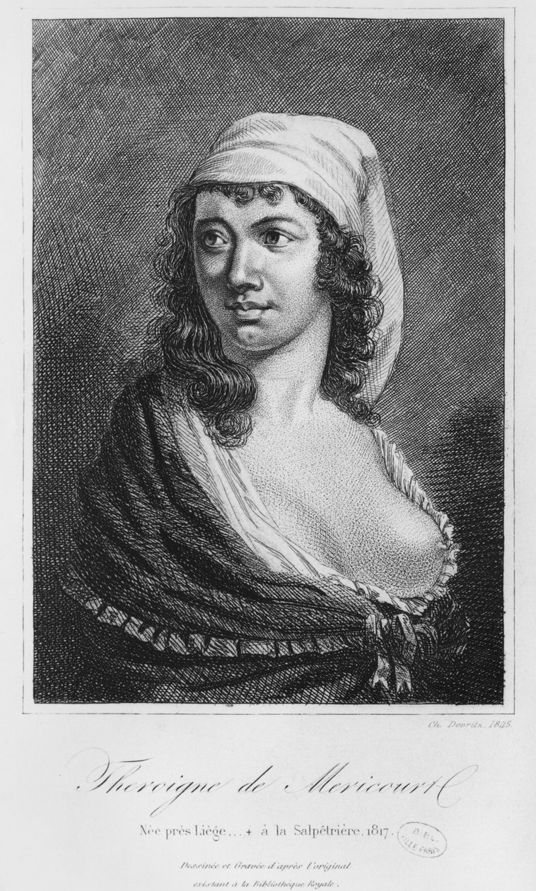 Theroigne de Mericourt ، نقشها تشارلز ديفريتس (القرن التاسع عشر) 1845 بواسطة المدرسة الفرنسية
