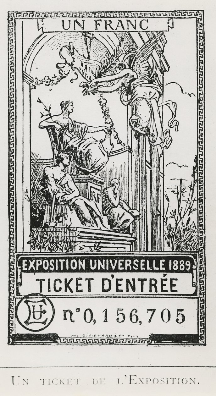 Ticket of Entry to the Exposition Universelle of 1889 (litho) بواسطة المدرسة الفرنسية