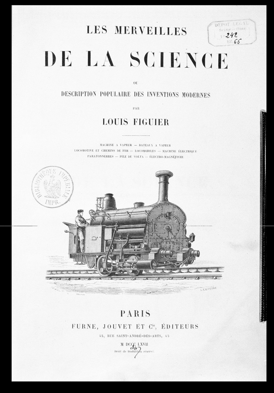 صفحة عنوان Les Merveilles de la Science بقلم لويس فيغير (1819-1894) ، نشرها Furne and Jouvet ، 1867 بواسطة المدرسة الفرنسية