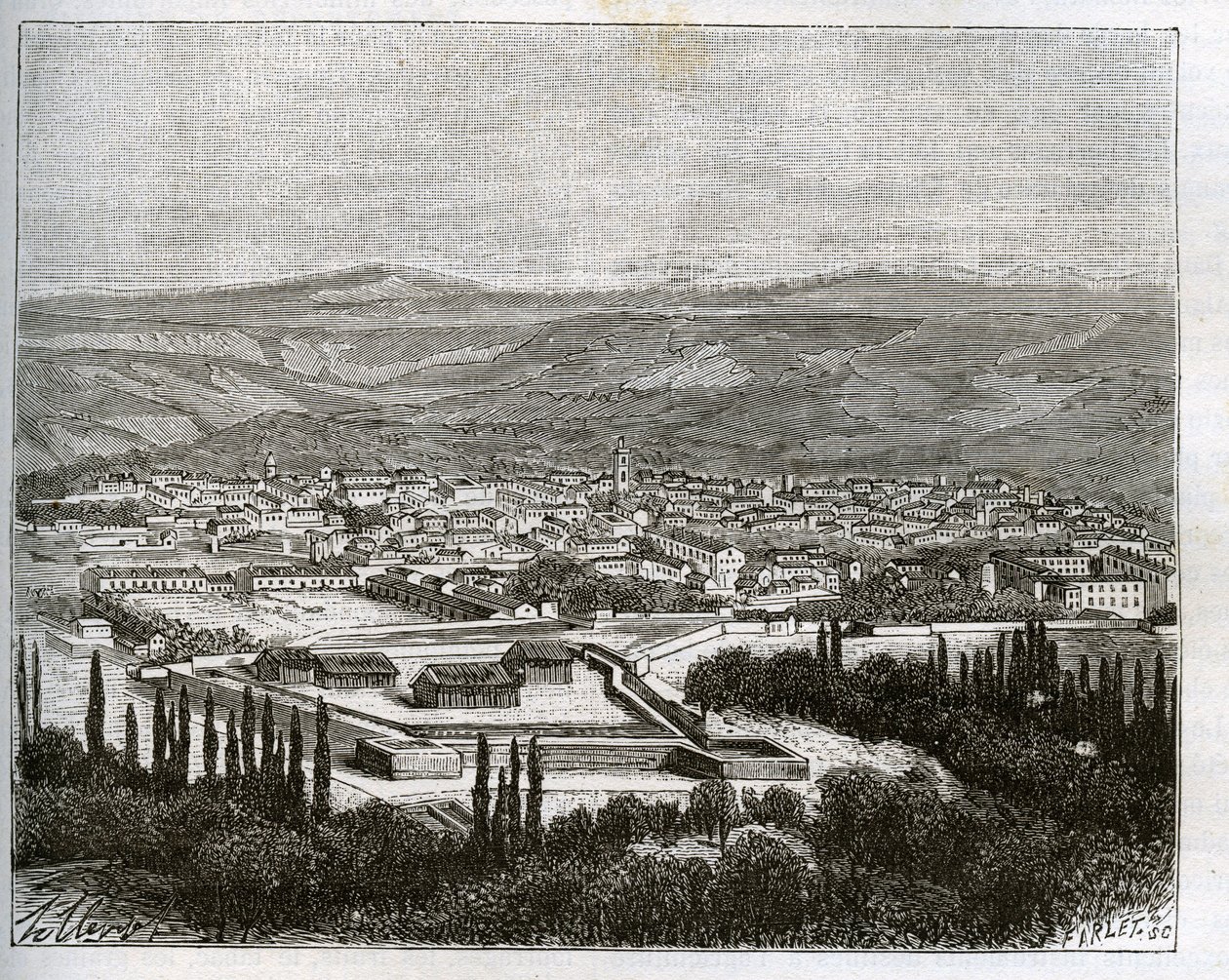تلمسان في القرن التاسع عشر - نقش في "La France illustrie: geographie، history، management Statistics" من تأليف VA Malt-Brown. 1884 بواسطة المدرسة الفرنسية