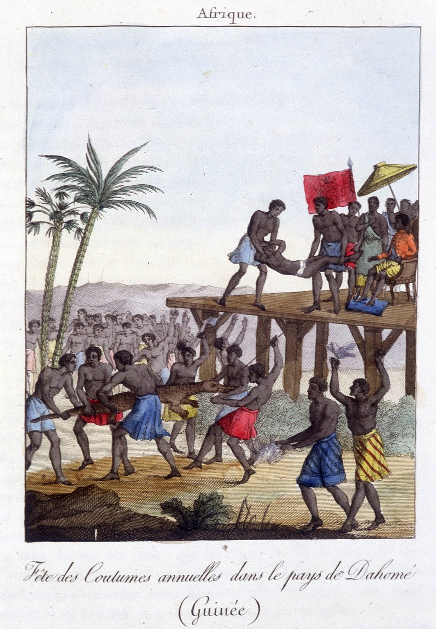 Traditional festival in Guinea - engraving بواسطة المدرسة الفرنسية