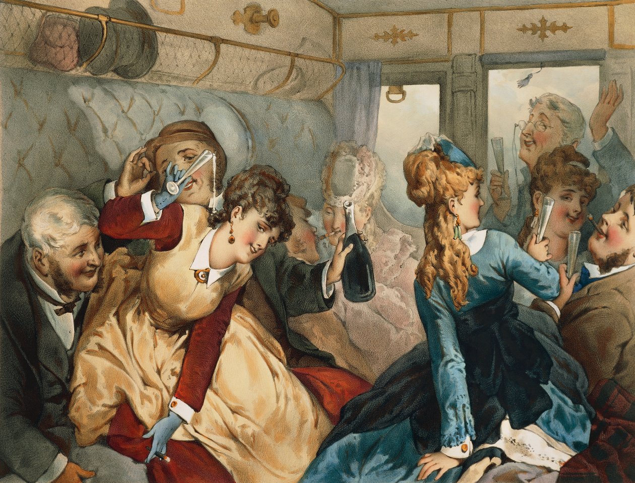 Train of pleasure, illustration for Madame Tellier