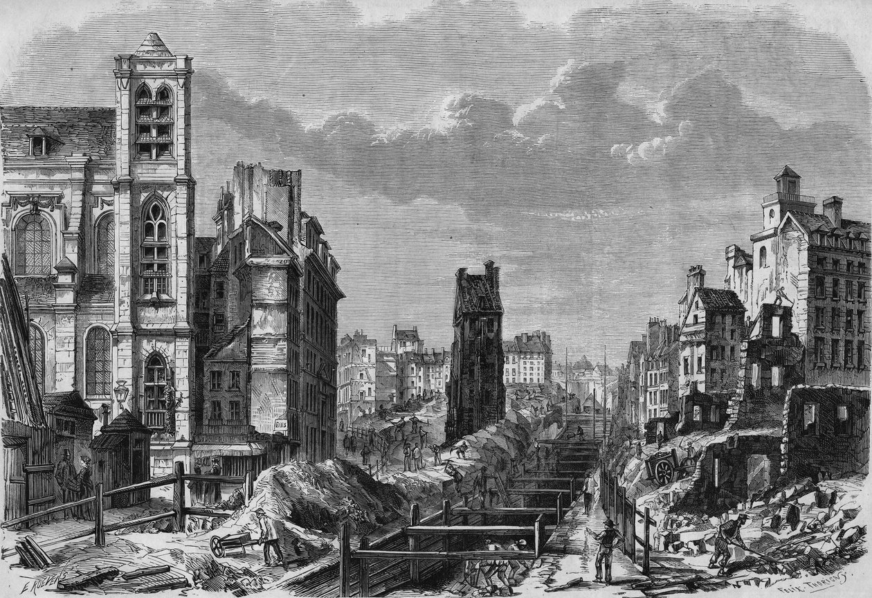 تحولات باريس تحت الإمبراطورية الثانية ، Haussmannian Paris: العمل على جبل Saint Genevieve (Sainte-Genevieve) بواسطة المدرسة الفرنسية