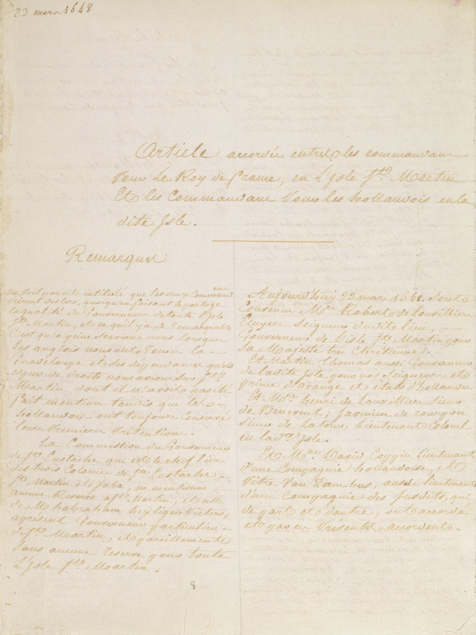معاهدة كونكورديا ، 23 مارس 1648 بواسطة المدرسة الفرنسية
