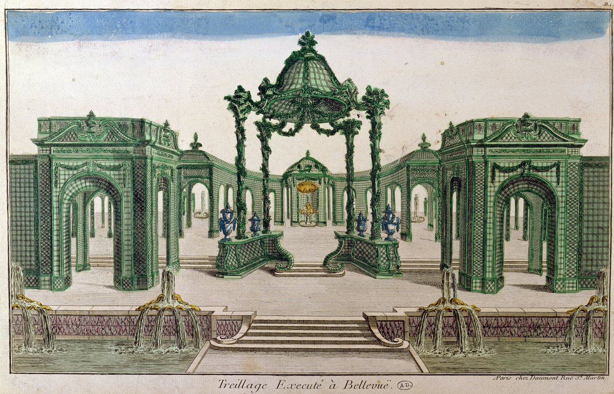 تم تنفيذ Trellis Archway في Bellevue (نقش الألوان) بواسطة المدرسة الفرنسية