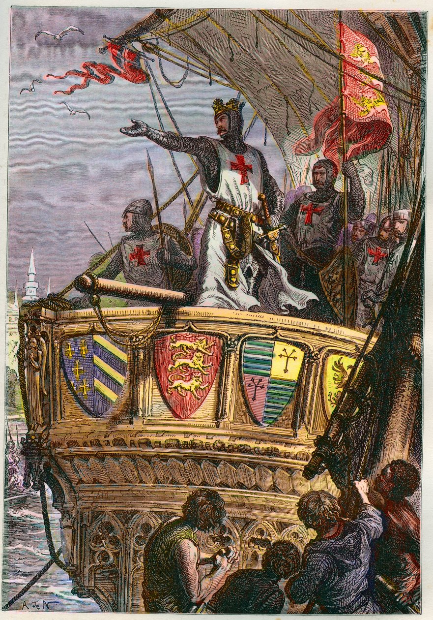 Tres Sainte Terre، je أوصيك برعاية القدير - الحملة الصليبية الثالثة: ريتشارد الأول قلب الأسد (1157-1199) en Crusade pour la terre Sainte بواسطة المدرسة الفرنسية