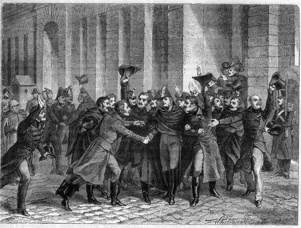 تبرئة الانتصار لريمي جوزيف إيزيدور إكسلمانز ، ماريشال وزوج دو فرانس (1775 - 1852) في 23 يناير 1815 ، بتهمة الحفاظ على المراسلات مع العدو - في "تاريخ الإمبراطورية ضمن تاريخ القنصلية" "بقلم أدولف تيير - بواسطة المدرسة الفرنسية