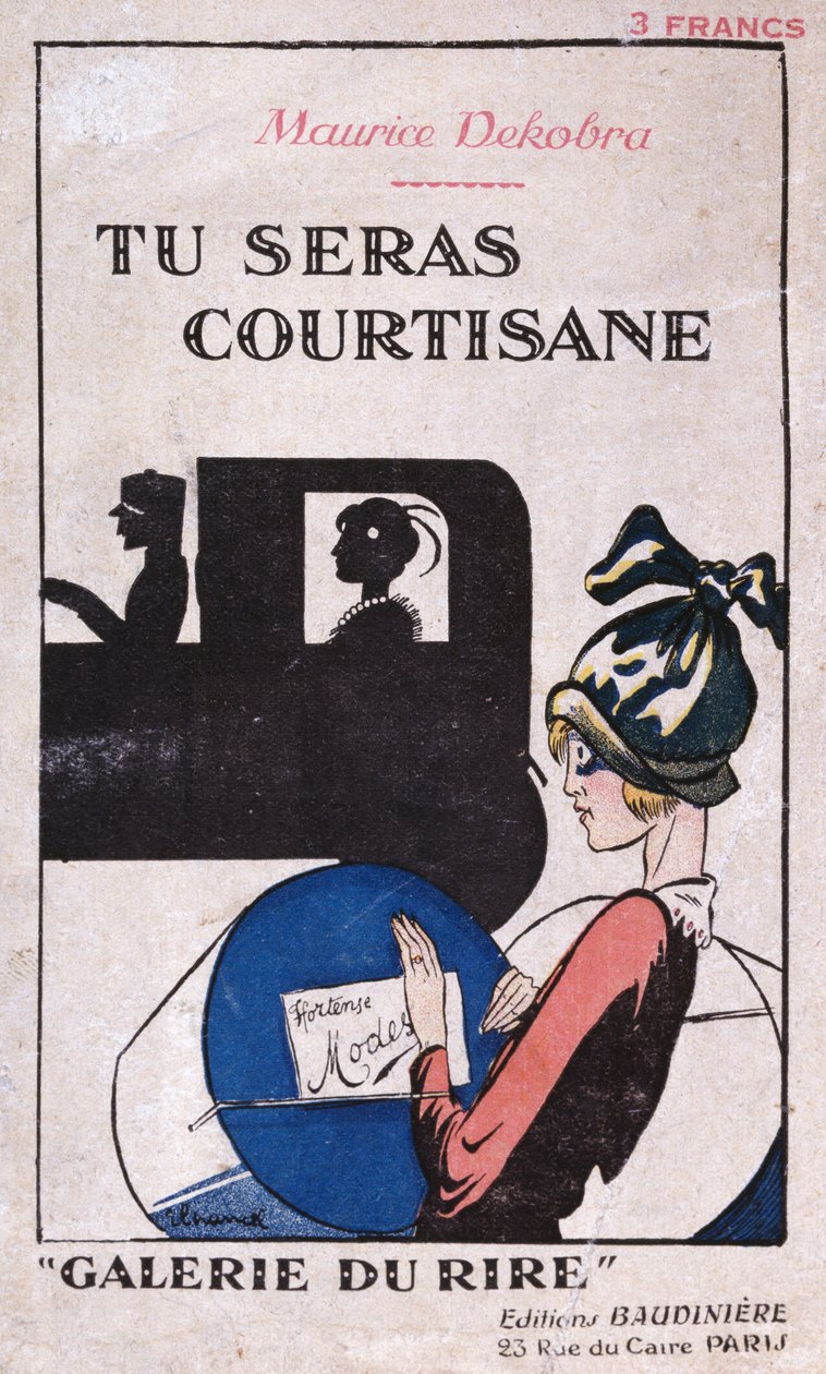 تو Seras Courtisane ، غلاف رواية لموريس ديكوبرا (1885-1973) ، نشرتها إصدارات بودينيري في باريس 1926 بواسطة المدرسة الفرنسية