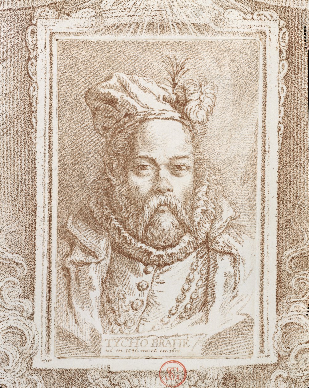 تايكو براهي (1546-1601) ، رسم توضيحي من Histoire des Mathematiciens بواسطة ألكسندر سافيرين (1720-1805) ، نشر في باريس ، 1766 بواسطة المدرسة الفرنسية