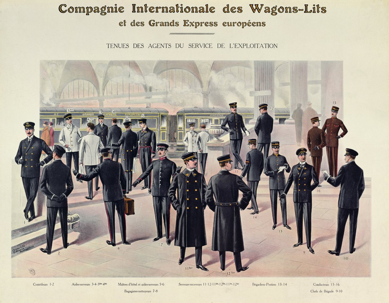 الزي الرسمي للعاملين في Compagnie des Wagons-Lits ، c.1910 بواسطة المدرسة الفرنسية