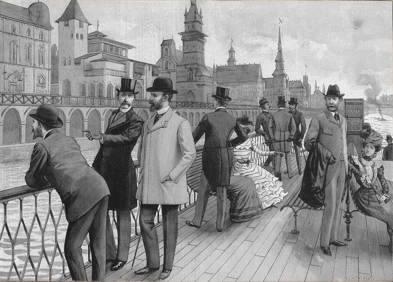 المعرض العالمي لعام 1900 في باريس: شارع الأمم. بواسطة المدرسة الفرنسية