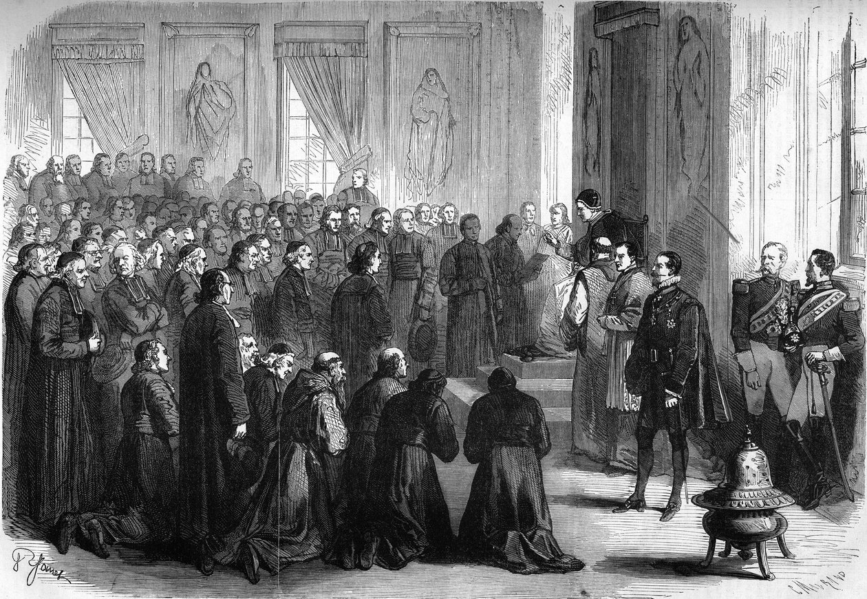 المجمع الفاتيكاني الأول (1869-1870): استقبل البابا بيوس التاسع (1792-1878) بشكل عام رجال الكنيسة الفرنسيين الذين تبعوا القسائم. بواسطة المدرسة الفرنسية