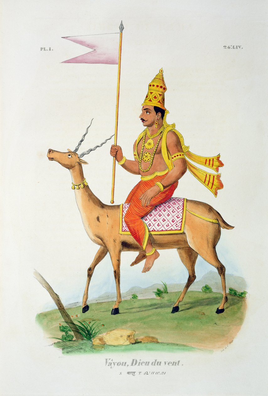 Vayu ، محفورة بواسطة C. de Motte (1785-1836) بواسطة المدرسة الفرنسية