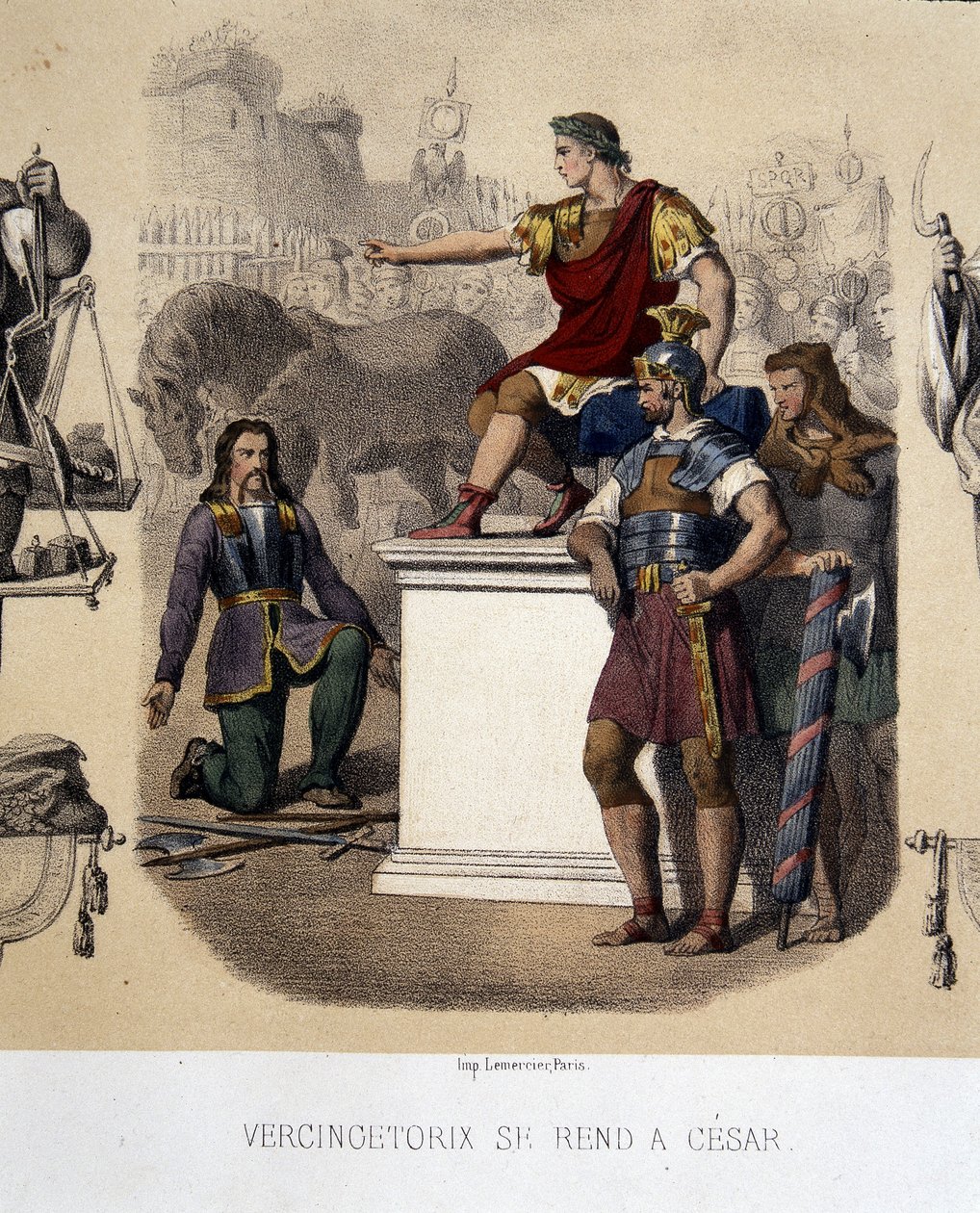 Vercingétorix goes to César (52 BC). بواسطة المدرسة الفرنسية