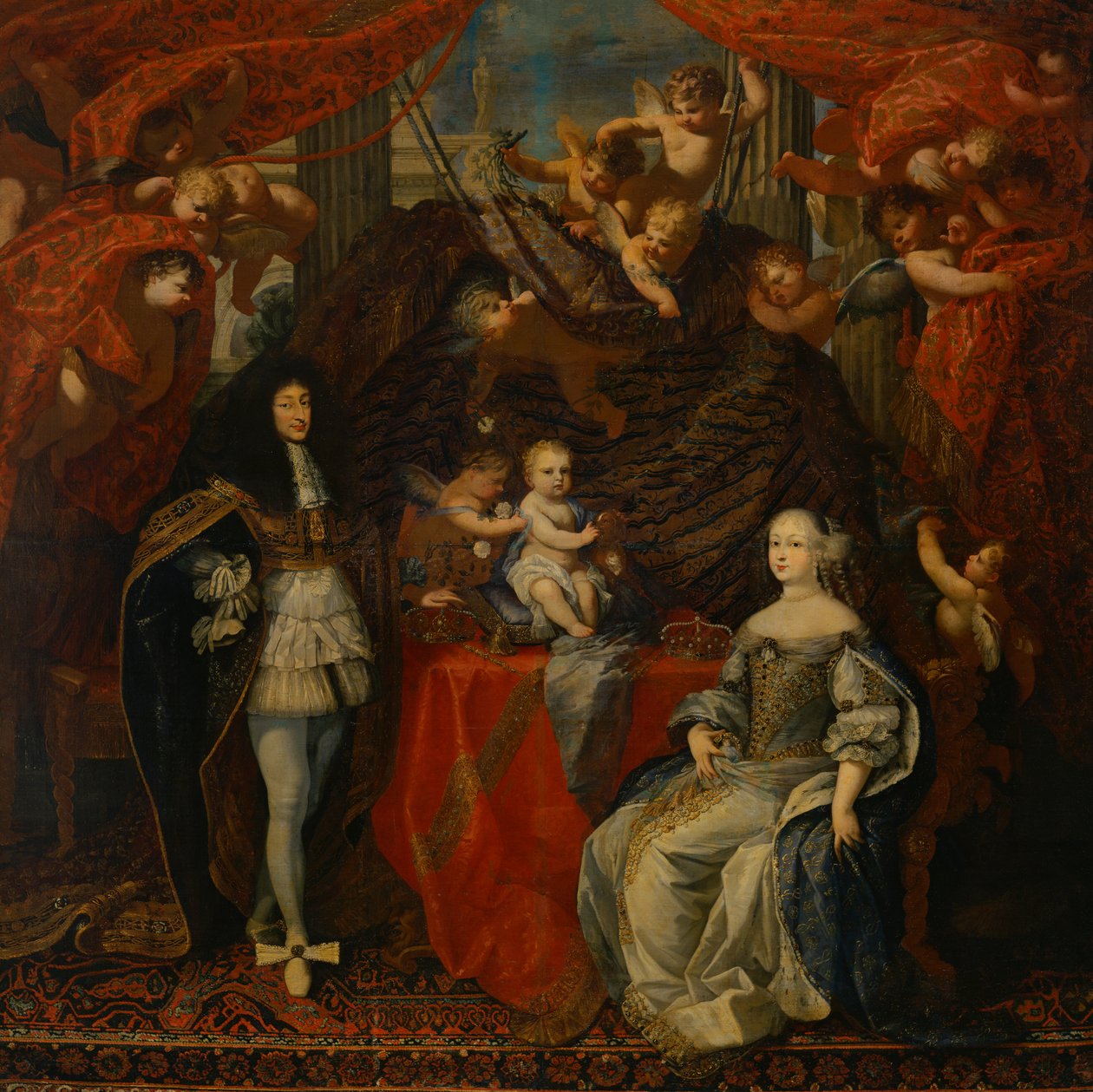 فيكتور أماديوس الثاني (1666-1732) دوق سافوي مع زوجته آن أورليانز وعائلته بواسطة المدرسة الفرنسية