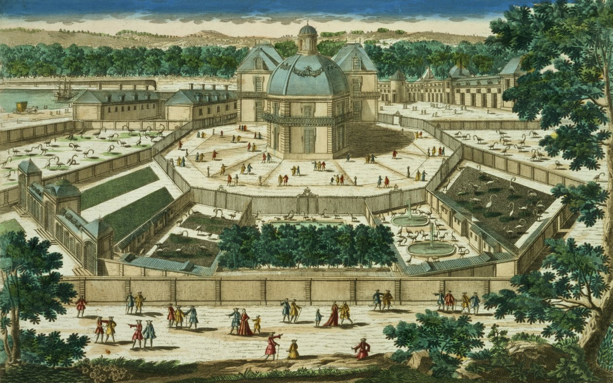 عرض ومنظور صالون دي لا ميناجيري في فرساي ، نقش عليه أنطوان أفيلين (1691-1743) بواسطة المدرسة الفرنسية