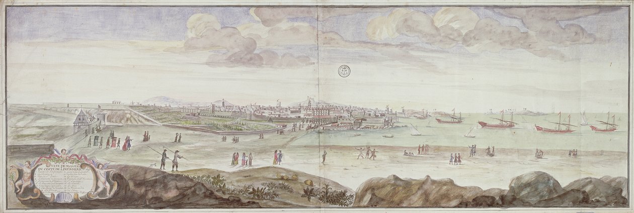 منظر من جانب المستوصف ، مرسيليا ، 1698 بواسطة المدرسة الفرنسية