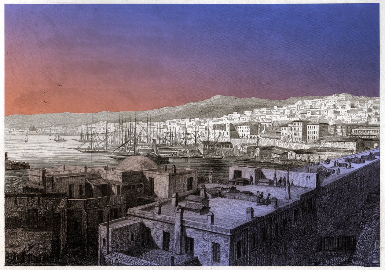 View of Algiers. (engraving, ca. 1850) بواسطة المدرسة الفرنسية