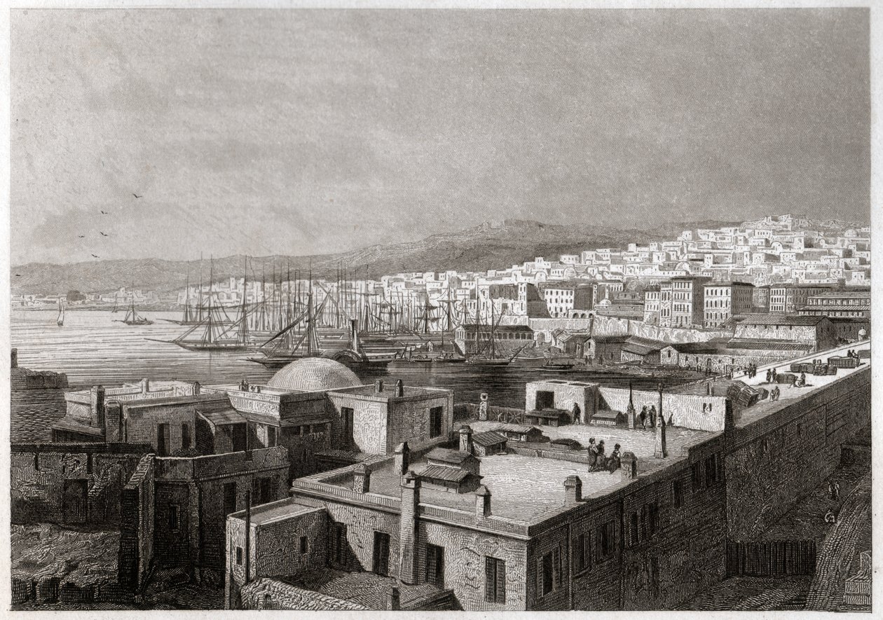 View of Algiers. (engraving, ca. 1850) بواسطة المدرسة الفرنسية