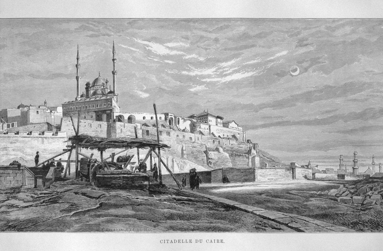 منظر لقلعة القاهرة ، من مصر بقلم جورج موريتز إيبرز ، 1881 بواسطة المدرسة الفرنسية