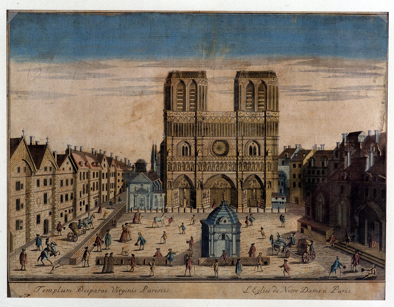 View of Notre Dame in Paris بواسطة المدرسة الفرنسية