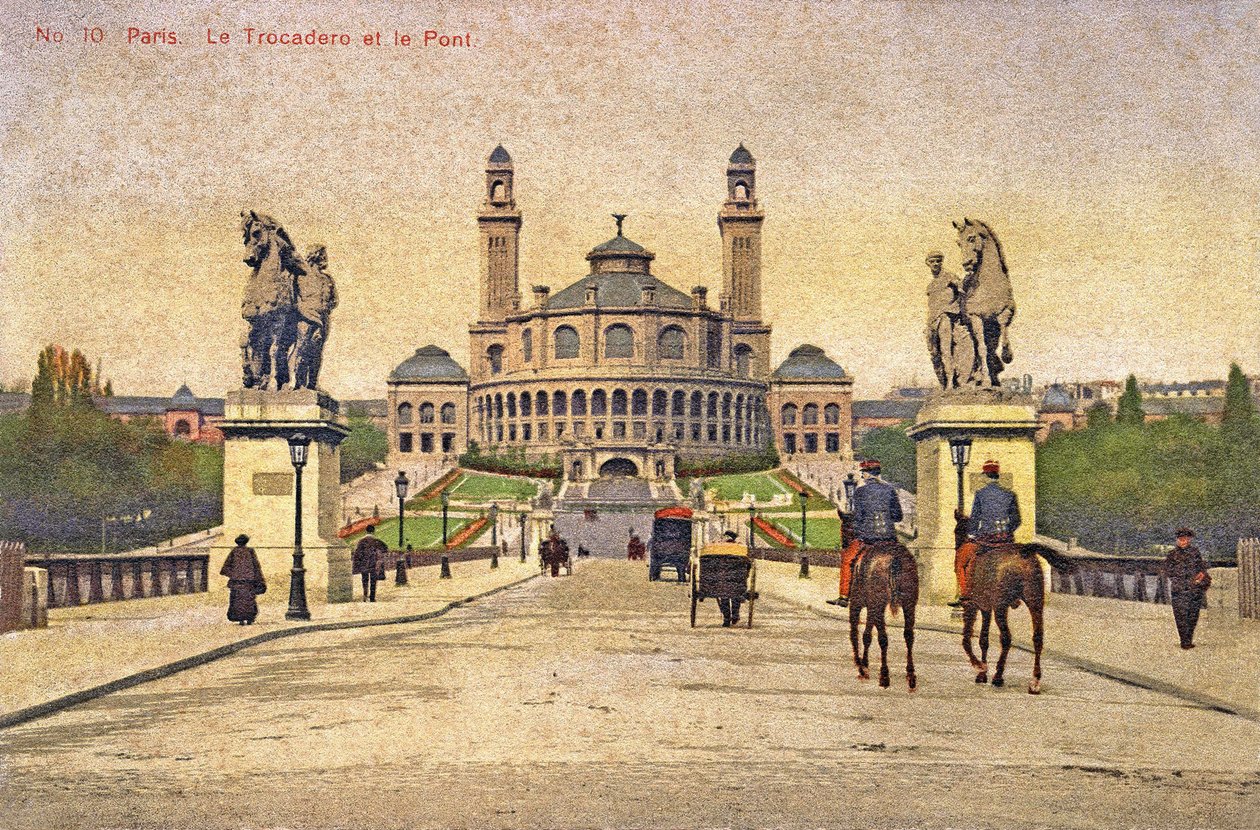 منظر تروكاديرو وبونت دينا بواسطة المدرسة الفرنسية