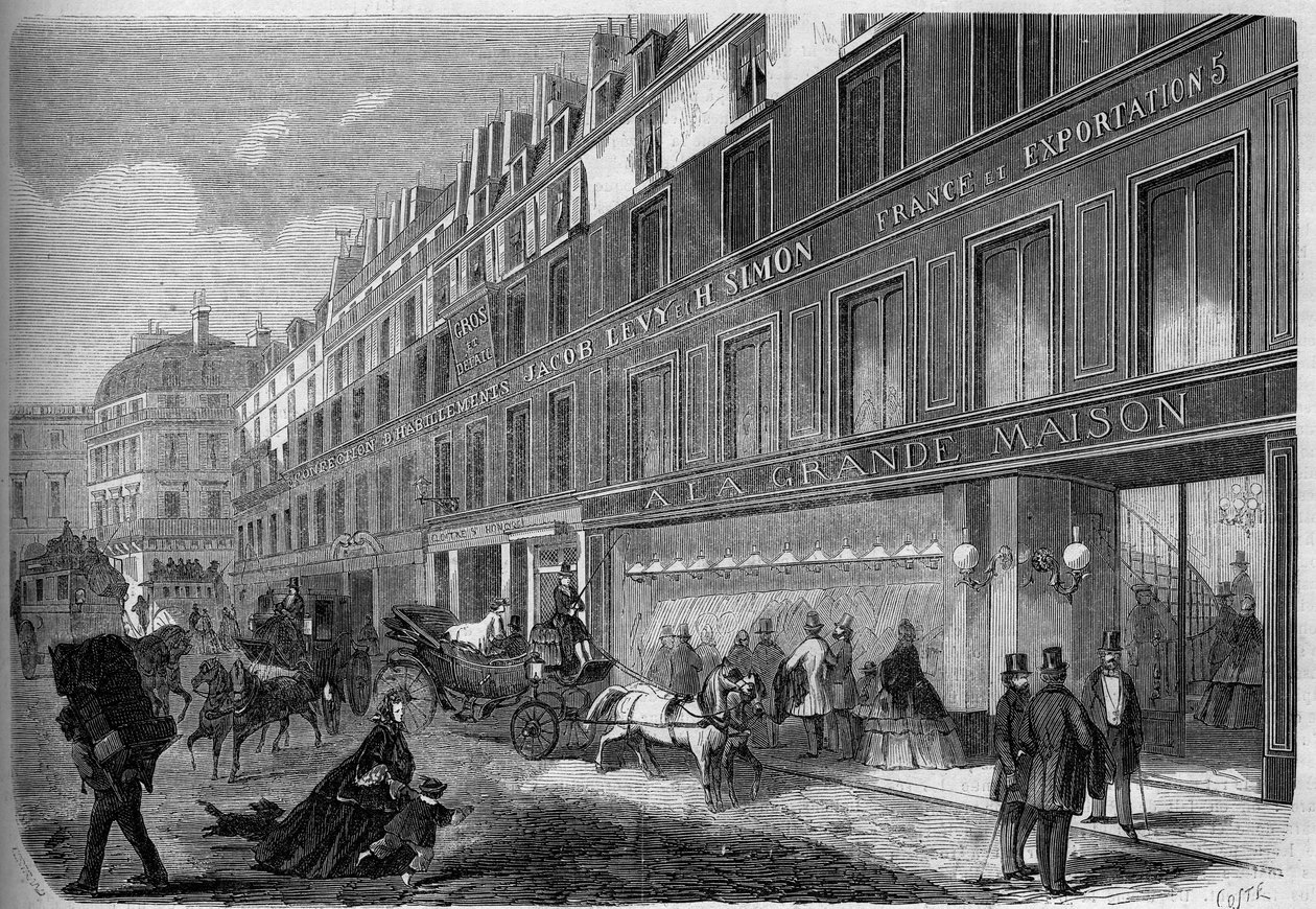 منظر لواجهة "La Grande Maison" ، مصنع ملابس. باريس بواسطة المدرسة الفرنسية