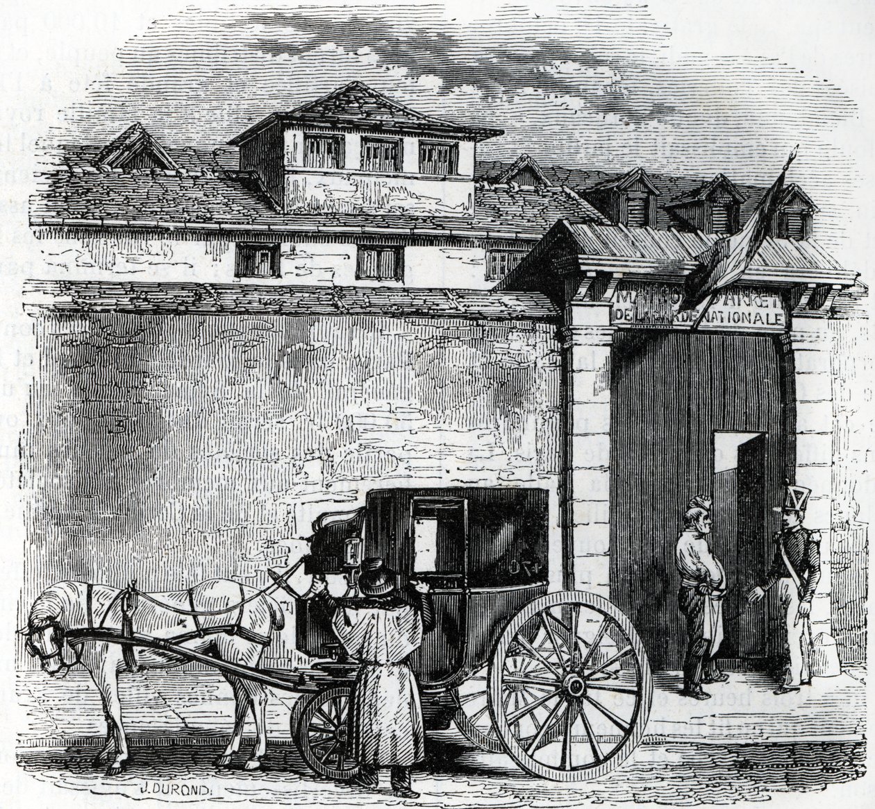 View of the old arrest house of the National Guard known as Hotel des Beans in Paris (prison of national gard in Paris) بواسطة المدرسة الفرنسية