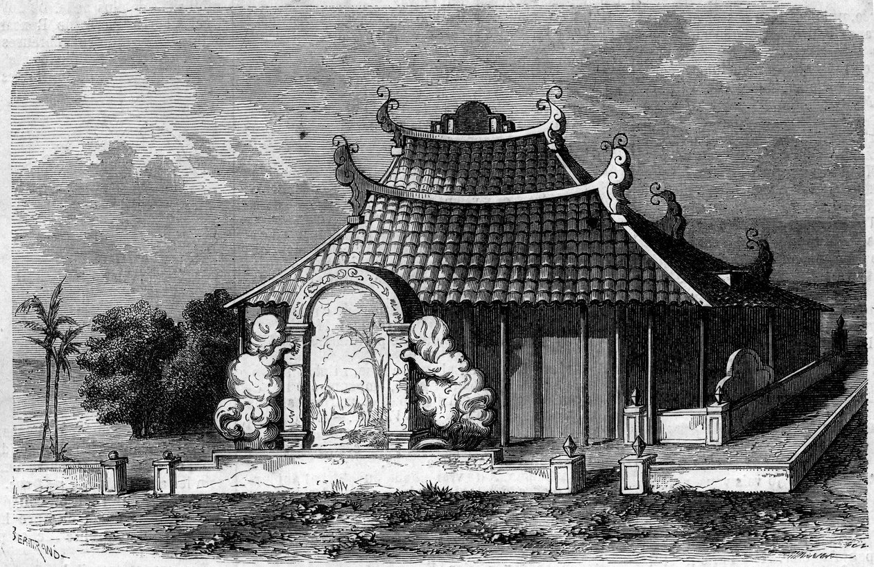 منظر لمقبرة جورج بيير بينيو دي بيهين (1741-1799) ، إيفيك دي أدران. سايغون ، كوتشينشينا بواسطة المدرسة الفرنسية