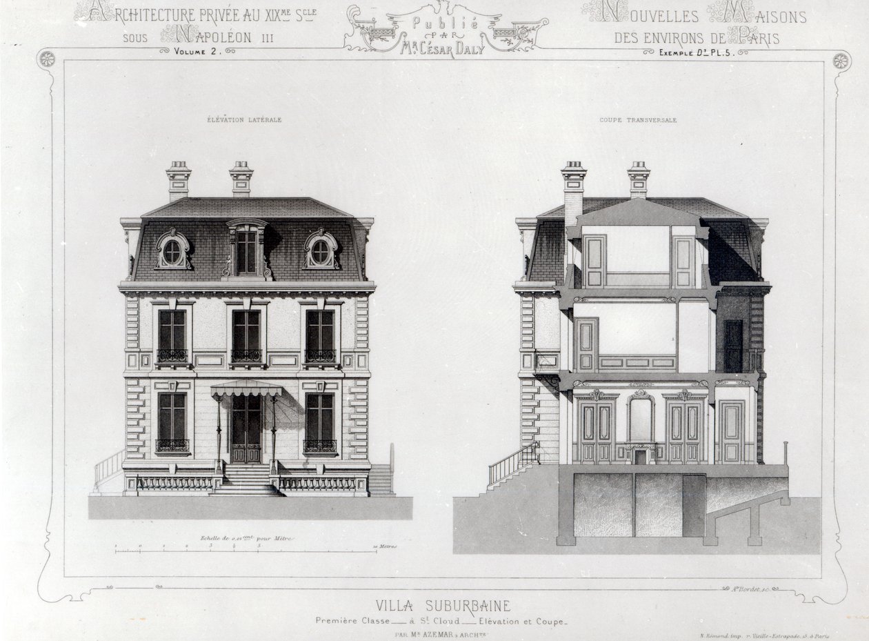 فيلا Suburbaine ، Premier Chasse و St. سحابة من الهندسة المعمارية Privee au C19th ، بواسطة المدرسة الفرنسية