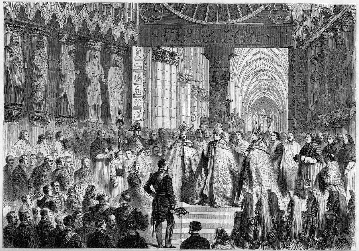 زيارة نابليون الثالث (1808-1873) والإمبراطورة أوجيني (1826-1920) إلى ريمس بواسطة المدرسة الفرنسية
