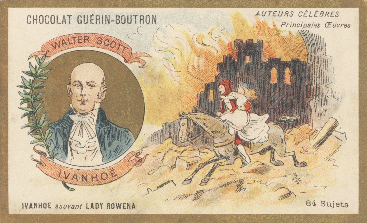 والتر سكوت (1771-1832) ، شاعر وكاتب ومؤرخ اسكتلندي ، مؤلف رواية "Ivanhoe" (1819) بواسطة المدرسة الفرنسية