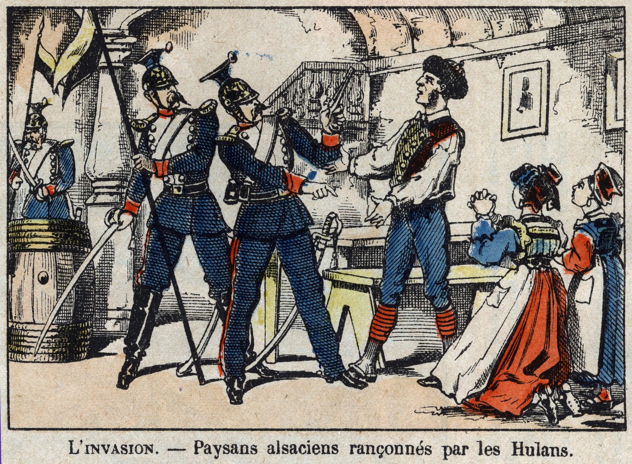 حرب عام 1870 بين فرنسا وبروسيا: فلاحون الألزاسيون دمرهم صورة إبينال (أولان ، هولان). بواسطة المدرسة الفرنسية