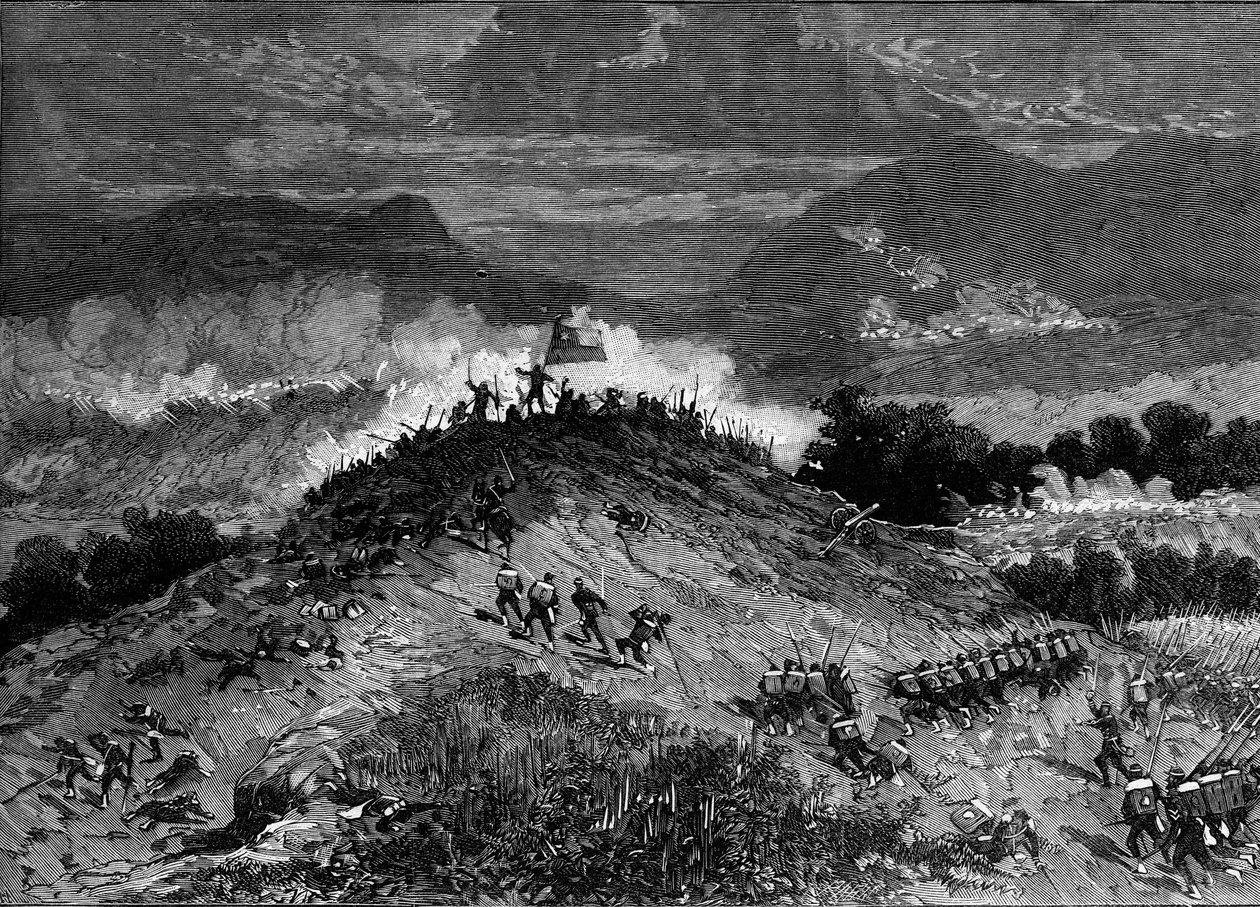 حرب المحيط الهادئ (1879-1884) بين بيرو وبوليفيا وتشيلي - معركة لوس أنجلوس - 22 مارس بواسطة المدرسة الفرنسية