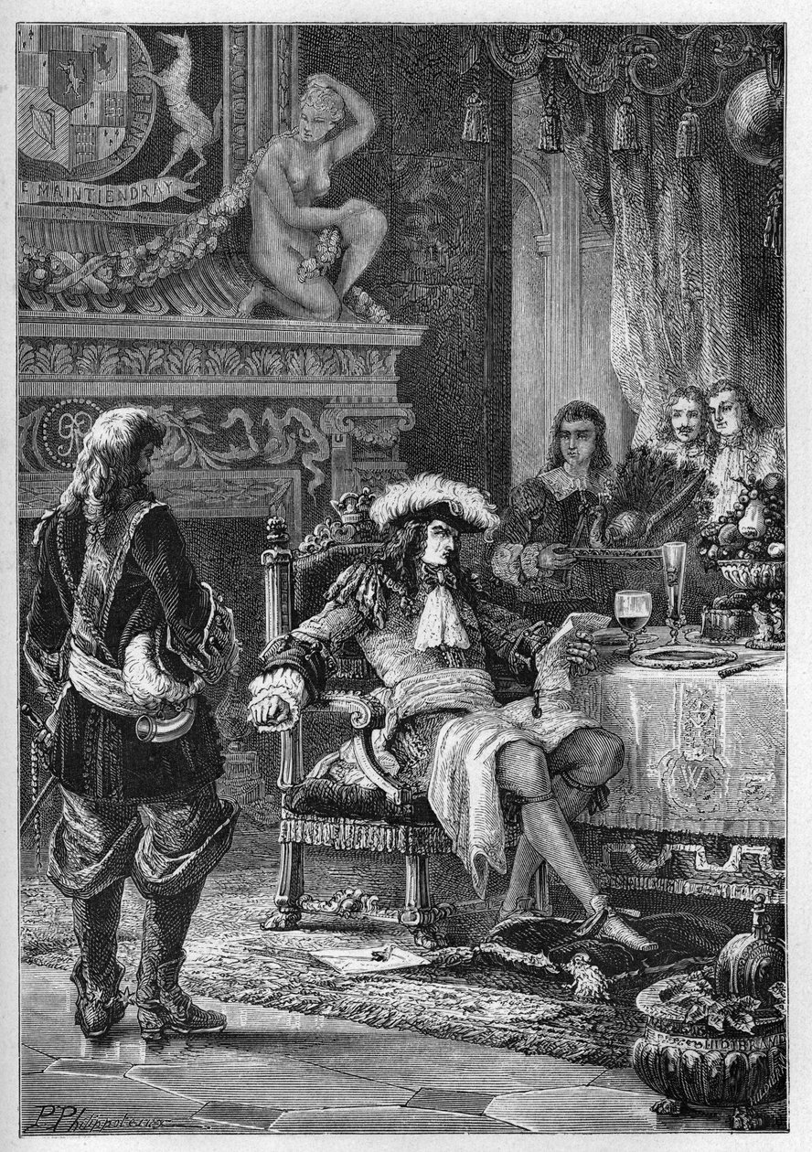 وليام الثالث من أورانج يتلقى نبأ ولادة أمير ويلز - وليام الثالث (1650-1702) يتلقى نبأ ولادة أمير ويلز - أخبار لوليام الثالث - نقش من "L'histoire de France" أخبر أحفادي "" بواسطة المدرسة الفرنسية