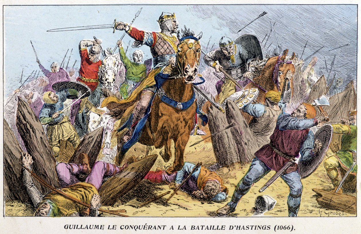 William the Conqueror at the Battle of Hastings بواسطة المدرسة الفرنسية