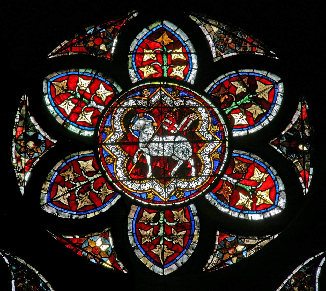 نافذة w202 تصور Agnus Dei بواسطة المدرسة الفرنسية